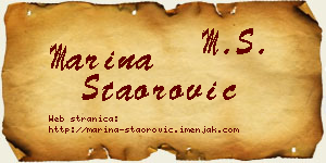 Marina Staorović vizit kartica